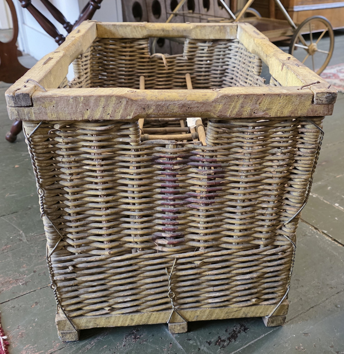 A French Byrrh Bottle Basket A French Byrrh Bottle Basket